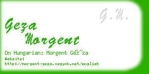 geza morgent business card